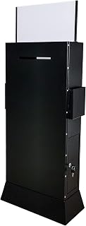 FixtureDisplays® Black Metal Ballot Box w/Side Pockets, Lockable, Floorstanding 19.2" Wide x 48.0" Tall x 8.6" Deep 119578-BLK-NPF