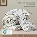 Bedsure Comforter Set Queen Size - Cute Floral Bedding Comforter Set, 3 Pieces, 1 Soft Reversible Coconut White Botanical Flowers Comforter and 2 Pillow Shams