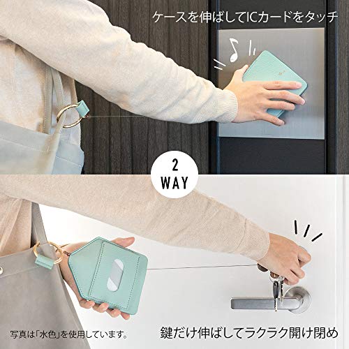 Midori 57458006 Pass Case, Key & Pass Case, 2-Way, Reel Included, White #TOP4