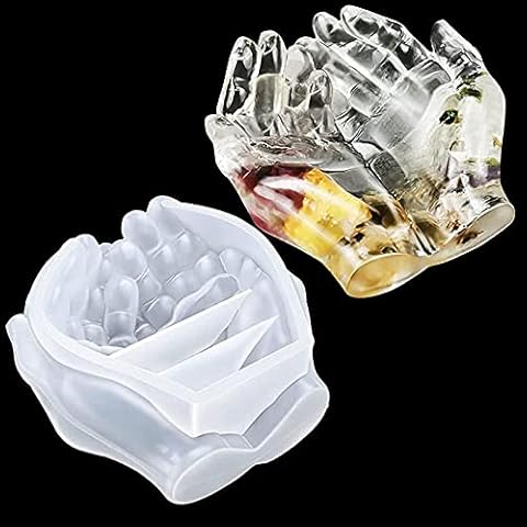 Epoda Epoxy Resin Silicone Mould, 3D Double Hands, Epoxy Resin Moulds, Casting Resin, Silicone Mould for Candle Holders Cover