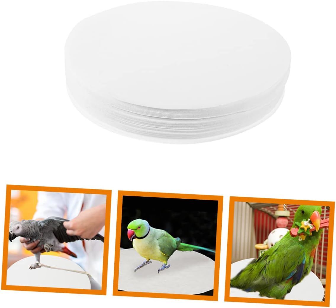 BESPORTBLE 100pcs Bird Cage Liners Absorbent Parrot Cage Cushions for Easy Cleanup Round Pads for Parrots Parakeets and Birds Leak Design for Maximum Absorption