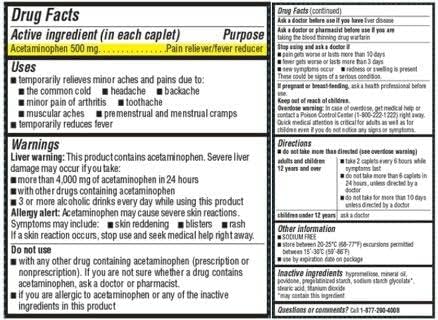 Timely - Pain Relief - Acetaminophen Tablet - Compared to the active ingredient in Extra Strength Tylenol - Menstrual Cramps - Common Cold - Minor Pain of Arthritis (500 MG, 500 Count)