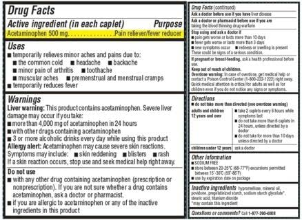 Timely - Extra Strength Pain Relief - Acetaminophen 500 Mg Tablets - 500 Count - Compared To The Active Ingredient In Extra Strength Tylenol - Menstrual Cramps - Common Cold - Minor Pain Of Arthritis #TOP1