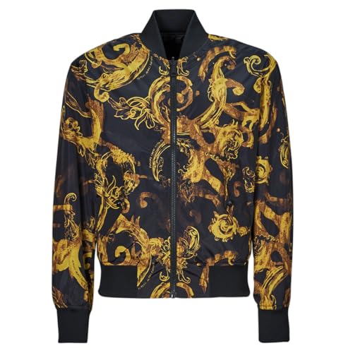 Versace Jeans Couture Baroque Print Bomber Jacket in Black & Gold2