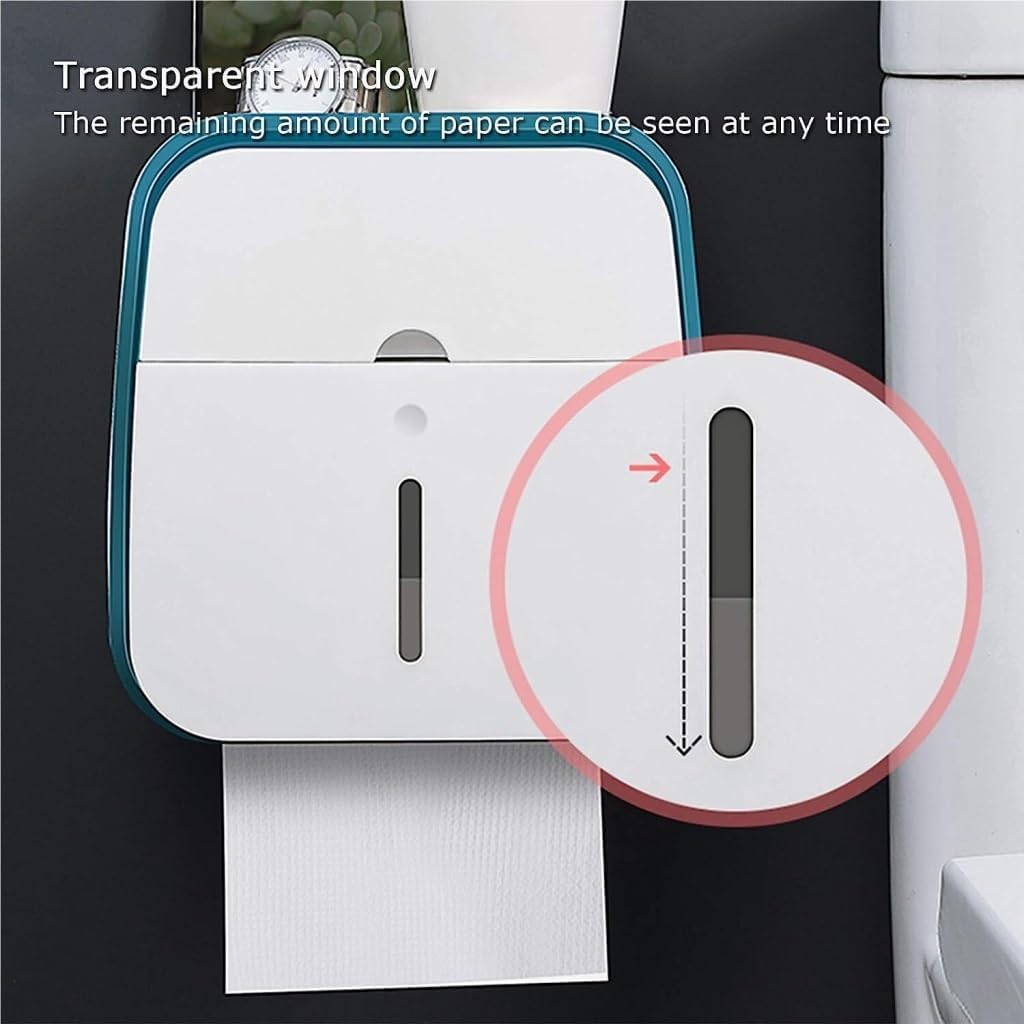 Tissue Box Cover Wall-Mounted Double-Layer Storage Tissue Box Bathroom Kitchen Living Room Tissue Box Double-Layer Punch-Free Tissue Box (Color : A, Size : One Size)