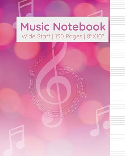 Music Notebook - Wide Staff 8"X10" Music Writing Notebook - 150 Pages Blank Sheet Music Manuscript Paper Music Writing Notebook For Kids