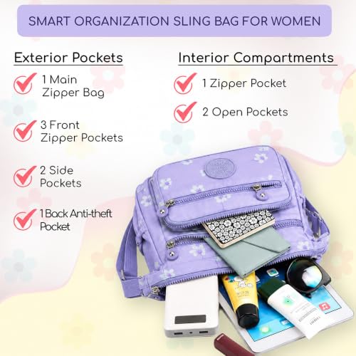 Image of MOCA Womens Nylon Crossbody Sling Bag for Women - Lightweight, Durable, Stylish Shoulder Bag for Teens, Women Office, Travel & Everyday Use