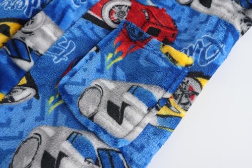 Image of Kids Hooded Bathrobe Girls Soft Plush Hooded Flannel Pajamas Sleepwear Boys Spa Robe