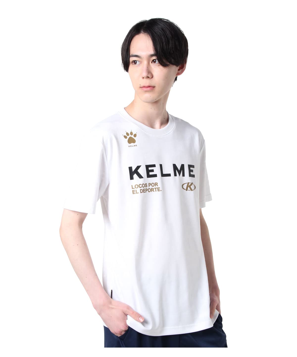 KELME　ケルメ　プラクティス　Tシャツ　XL　ホワイト　ブルー KELME ケルメ プラクティスシャツ サッカー 半袖 サイズXS 白
