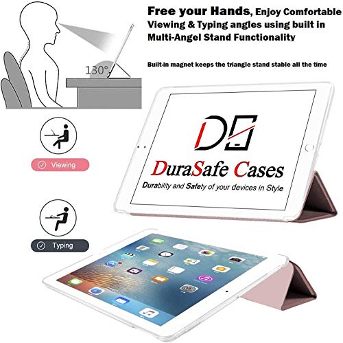 Image of DuraSafe Cases for iPad 7th 8th 9th Gen 2019 /2020 / 2021-10.2 Inch [iPad 9 8 7 ] A2602 A2270 A2197 MW762HN /A MW742HN /A MYLC2HN /A MYL92HN /A MK2L3HN /A Adjustable Stand Feature Case - Rose Gold