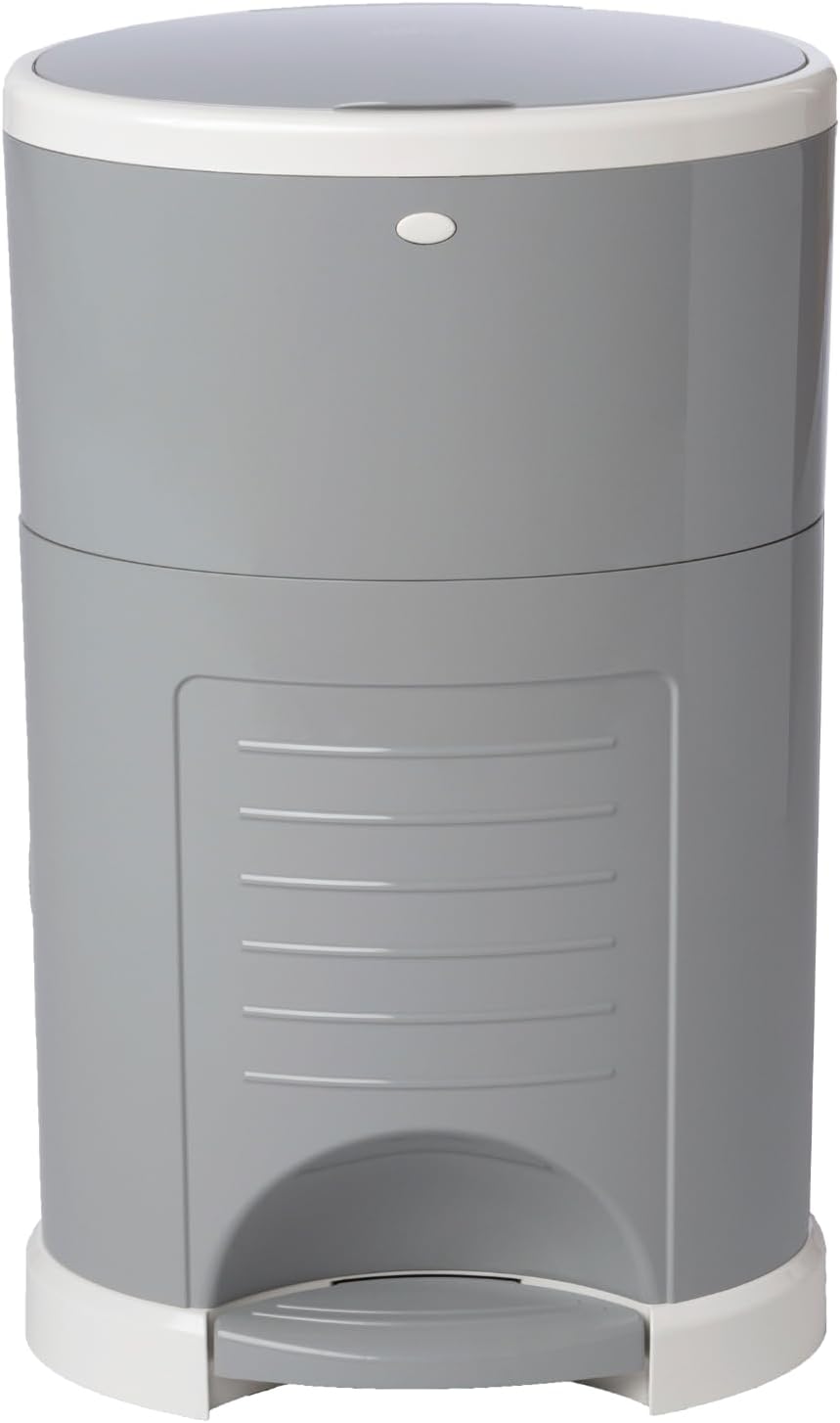 Diaper Dekor Classic Hands-Free Diaper Pail | EKO Gray | Easiest to Use | Just Step – Drop – Done | Doesn’t Absorb Odors | Most Economical Refill System | 70% Recycled Materials