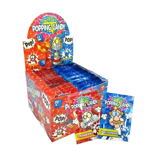 Crazy Candy Factory Popping Candy Strawberry & Blue Raspberry Flavour 7 g (Pack of 50)