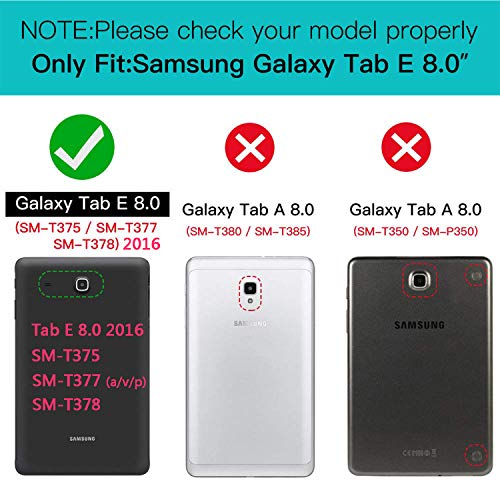 Galaxy Tab E 8.0 Case (Sm-T375/Sm-T377), Uucovers Synthetic Leather Flip Folio Stand Magnetic Wallet Tpu Cover With Card Slots Pencil Holder Shell For Samsung Galaxy Tab E 8.0 Tablet 2016, Flying Fish #TOP6