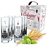 ECHT KÖLSCH: Mit unseren 6 bedruckten Gläsern bekommen Sie das kölsche Lebensgefühl direkt nach Hause. Garantiert schmecken Kölsch und vielleicht sogar Wasser oder andere Getränke besonders gut daraus.