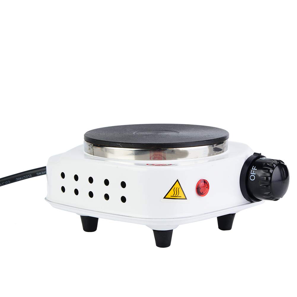 Estufa eléctrica pequeña portátil, mini estufa de 500 W, placa calefactora de 4.2 pulgadas, encimera multifunción para hervidor de vidrio de cerámica, placa de cocina de una sola placa, cocina 6