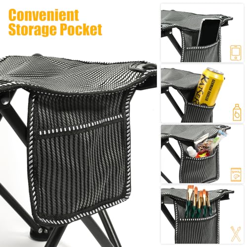 Matekxy-Camping-Stool-Portable-Folding-Samll-Chair-Camp-Stool-for-Camping-Fishing-Hiking-Gardening-and-Beach-Camping-Seat-with-Carry-Bag-Grey