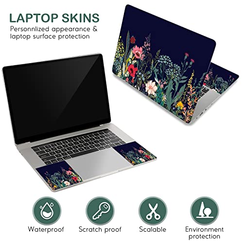 Image of DINKY Laptop Skin Sticker Decal, 12 inch 13 inch 13.3 inch 14 inch 15 inch 15.4 inch 15.6 inch Laptop Universal Reusable Vinyl Skin Stickers Cover Art Decal Notebook PC Personalized Protector-Colorful Flor