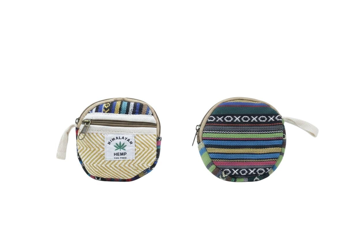Natural Hemp Purse with Zipper Coin Pouch – Handwoven Multipurpose Bag for Women & Men Pack of 2-picture-45