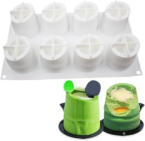 Miniatura 1 de mostsom Molde de silicona de bambú de chocolate con 8 agujeros para pastel de chocolate, gelatina, pudín hecho a mano para pastel de jabón (bambú