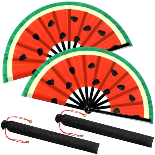 Maitys Abanicos grandes plegables de mano para baile en línea, grandes ventiladores chinos de Tai Ji para hombres y mujeres, kungfu, artes marciales, regalos, fiestas de festivales de música (color