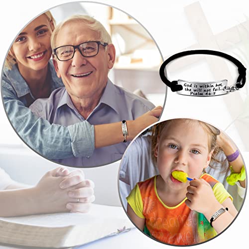 Sureio 30 Pcs Christian Engraved Ornament Jewelry Gift Christian Jewelry Inspirational Jewelry Christian Bracelets Bible Bracelets () #TOP6