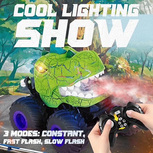 Image of BEZGAR Monster Truck Toys, 1:20 Remote Control Car with Spray, Light, Music
