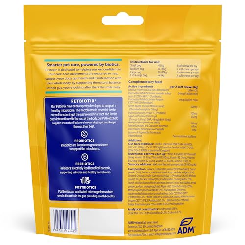 Protexin Daily Care Gut+ Wellbeing, Probiotic, Prebiotic & Postbiotic Chews for Dogs, Supports Gut Balance, Skin - Image 2