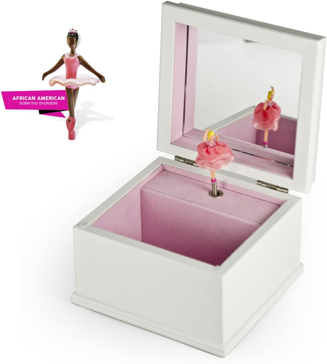 MusicBoxAttic Matte White Enchanted Fairy Ballerina Musical Jewelry Box - Many Songs to Choose- Baby Elephant Walk image 2