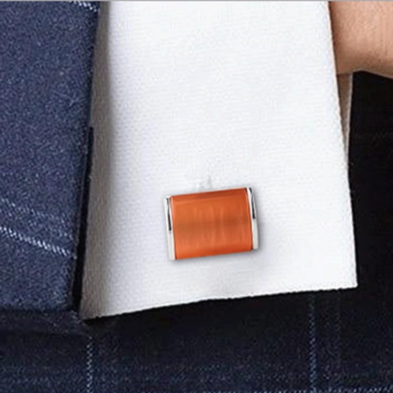 男性用スクエアカーブキャッツアイメタルカフスフレンチシャツカフス