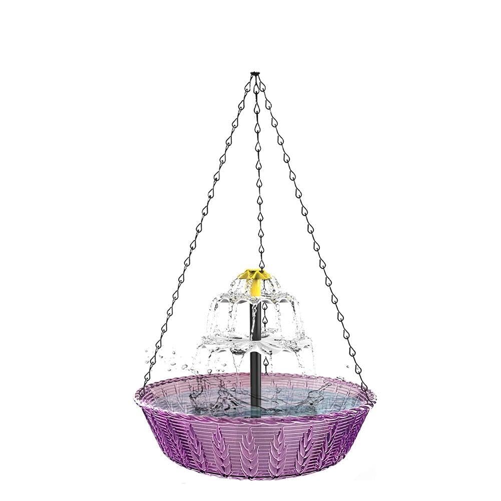 Solar Cascade Hängende Vogeltränke Brunnen Dekorative hängende Vogeltränke mit Wasser Dekorative Gartenpumpe Wetterfest Pat Yard