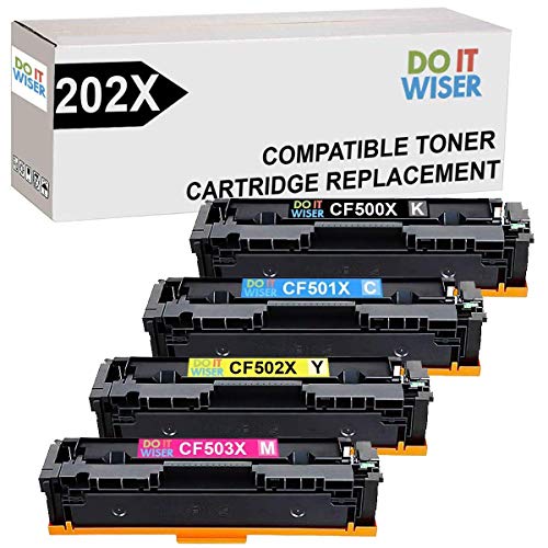 Do it Wiser Compatible Toner Cartridge Replacement for HP 202X 202A CF500X CF500A for HP Laserjet Pro MFP M281fdw M254dw M281cdw M281 M281dw M280nw (4 Pack)