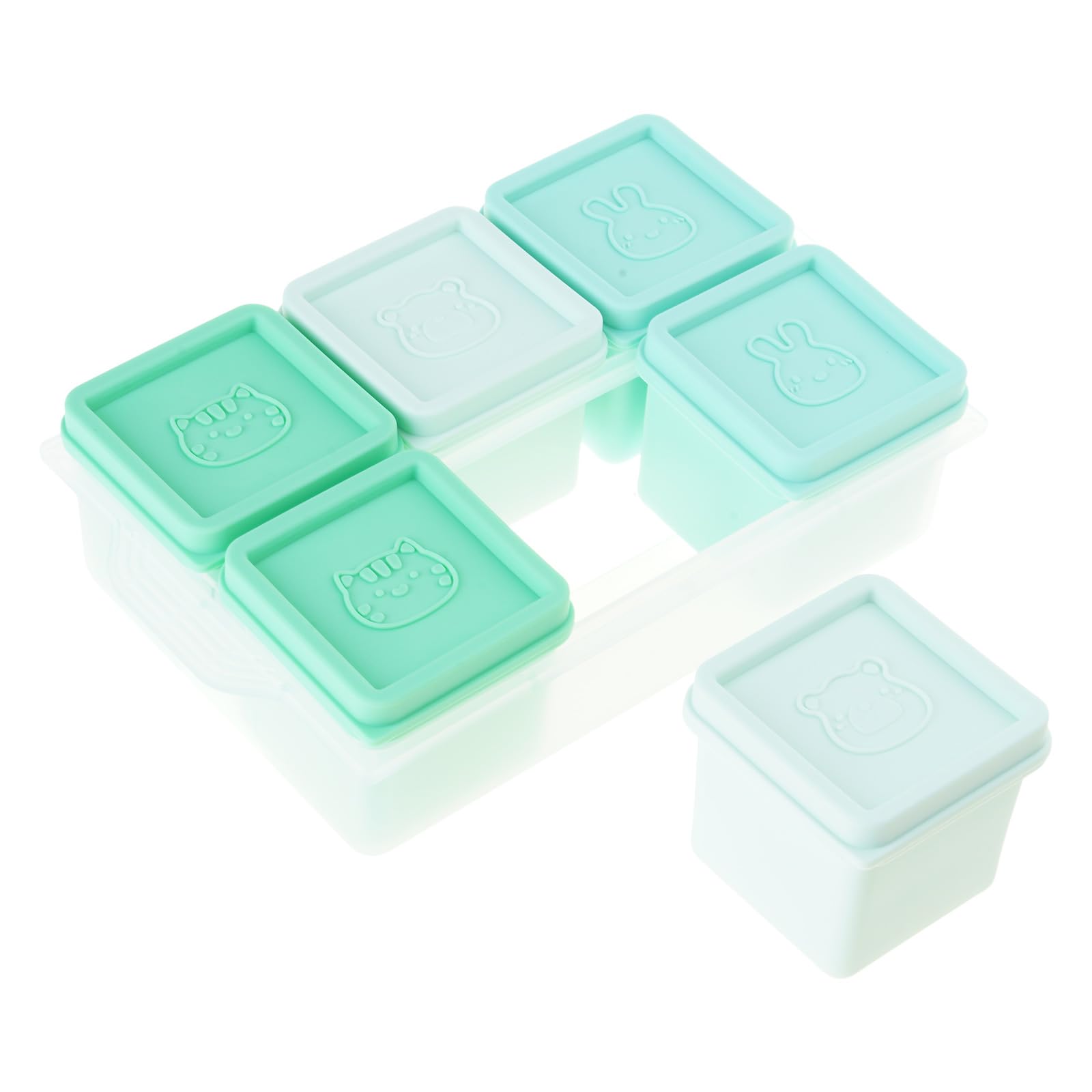 Kalttoy B Dishwasher Safe Aby Food Storage Container 6 Grids Silicone Snacks Organizers Freezer To Microwave Snacks Ox With Lid Silicone Freezer Container