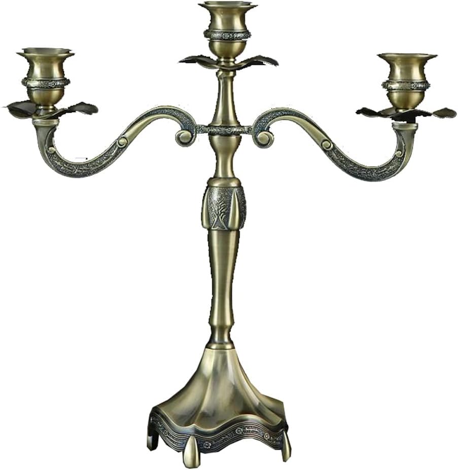 European Vintage Nostalgia Candlestick Alloy Antique Candle Table Hotel Club Home Set