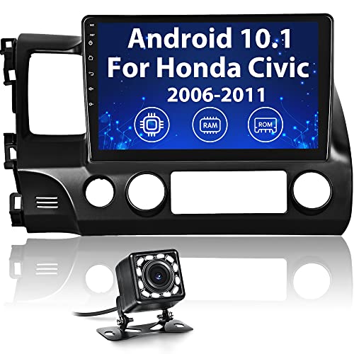 for Honda Civic Car Stereo 10.1 Inch Android Head Unit for Civic 2006-2011 Touch Screen Car Radio with Navigation Bluetooth FM WiFi USB SWC+Backup Camera