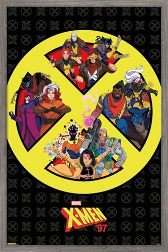 Trends International Marvel Animation X-Men '97: Season 2 (2026) - X Logo Wall Poster, 34L x 22.4W, Barnwood Framed Version