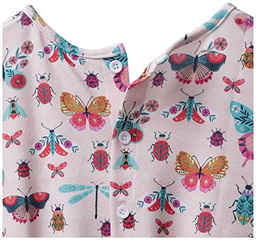 Image of Gubbarey Girl's Cotton Blend Fit and Flare Knee-Length Casual Dress (DRG2021 2020 Peach 9-10Y)