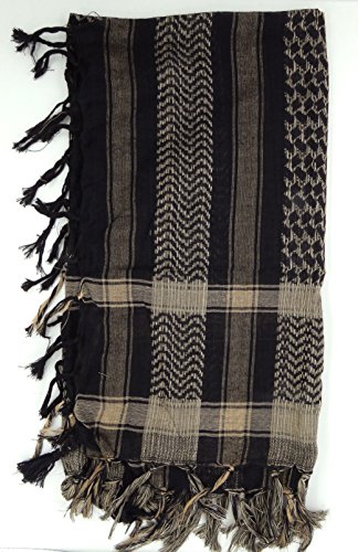 Tapp Collections Premium Shemagh Head Neck Scarf - Black/Camel