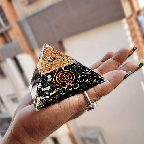 Image of Black Tourmaline Pyramid | 2-Inch | Chakra Balancing Pyramid for Meditation, Energy Healing, and Spiritual Practices | Handcrafted with Genuine Gemstones