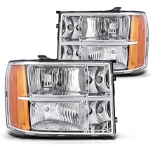 Torchbeam Sierra Headlight Housing from, Replacement Headlight Assembly for 2007-2013 Sierra 1500/2007-2014 Sierra 2500 HD/3500 HD, Amber Reflector Clear Lens Driver and Passenger Side...