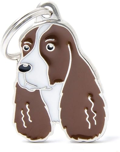 BBEART Colgante para mascotas, colgante de metal para perro, llavero de identificación de cachorro, llavero de cumpleaños (English Springer Spaniel