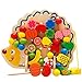 Qiuge Early Learning Education Giocattoli di Legno Hedgehog Perle di Frutta Mano del Bambino coordinazione Occhio Skills Development Giocattoli educativi for i Bambini QiuGe