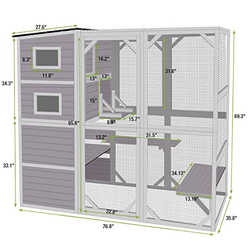 Outdoor, Indoor Cat House, Cage Large Catio Kitty Enclosures, Walk In Cat Condo Playpen -Super Large 77 In #TOP5