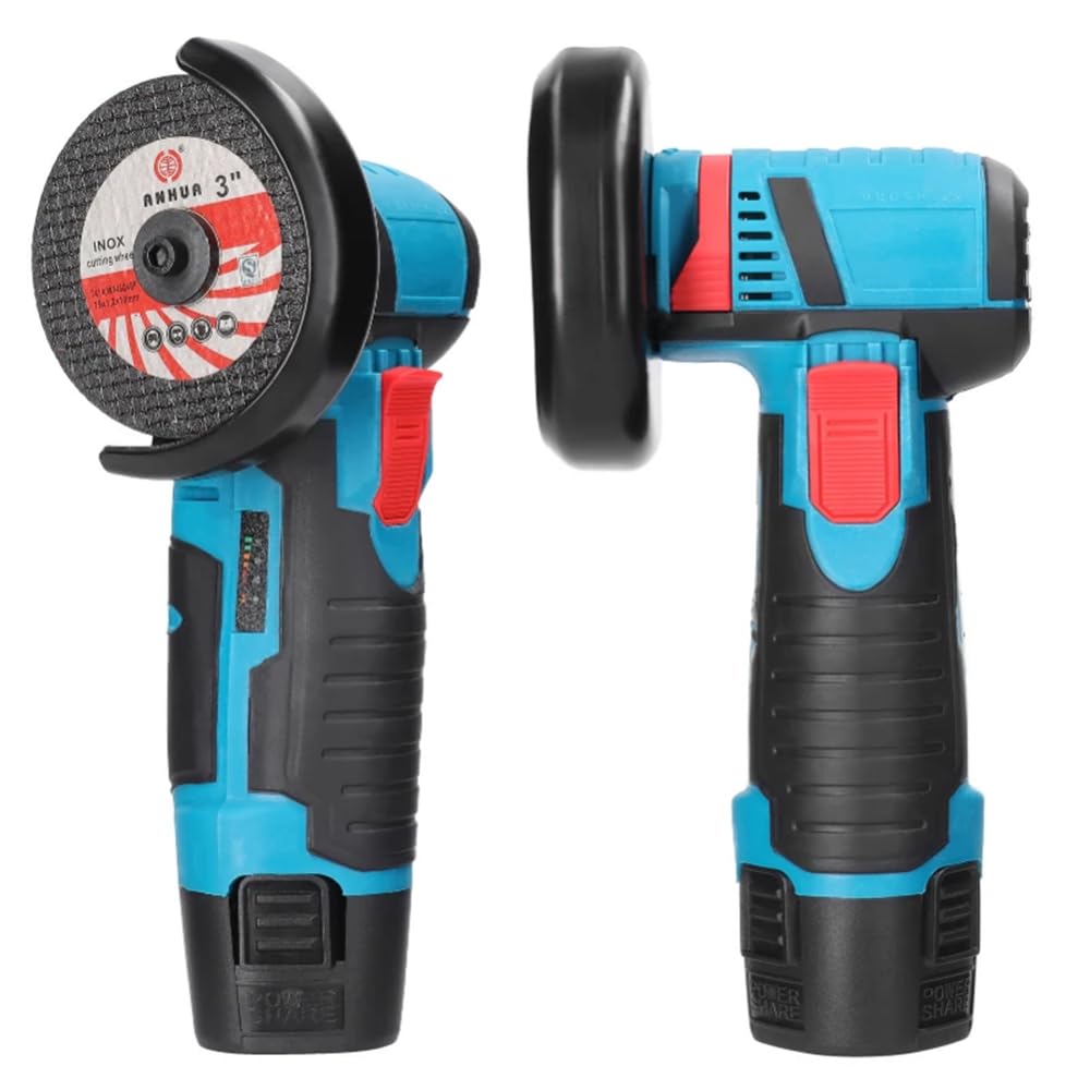 Kit Trapano Avvitatore a Batteria 12V e Smerigliatrice Angolare Senza Fili con 2 Batterie Caricabatterie Valigetta per Fai Da Te Casa Lavorazione Legno Metallo