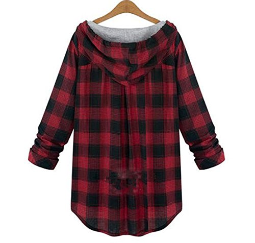 Chaqueta de cuadros gules talla grande XXXXL YALI cazadora de abrigo ligera para hombre 2