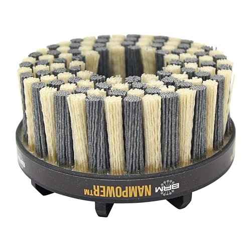 Image of Brush Research ADD1253880 Nampower Dot Type Abrasive Disc Brush, Combination Silicon Carbide /Ceramic Filament, 125mm Diameter, 38mm Bristle Length (Pack of 1)