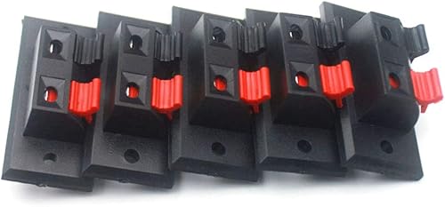 Clip de conexión de resorte de altavoz, conector de liberación de empuje de resorte de enchufe de 20 piezas, bloque de tira de terminales de altavoz