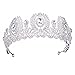 Produktbild REFURBISHHOUSE Hochzeit Krone Koenigin Stirnband Strass Grosse Blume Braut Tiara Braut Braut Haarschmuck Kopf Diadem Haarschmuck