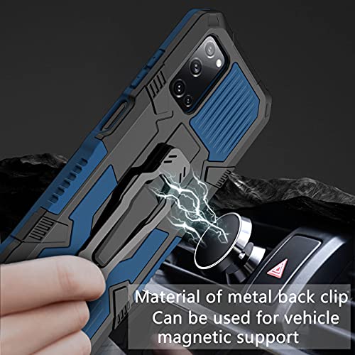 Compatible with Samsung Galaxy A21 Case, Military Grade Armor Case with Metal Belt Clip Built-in Kickstand Dual Layer Full Body Case for Galaxy A21