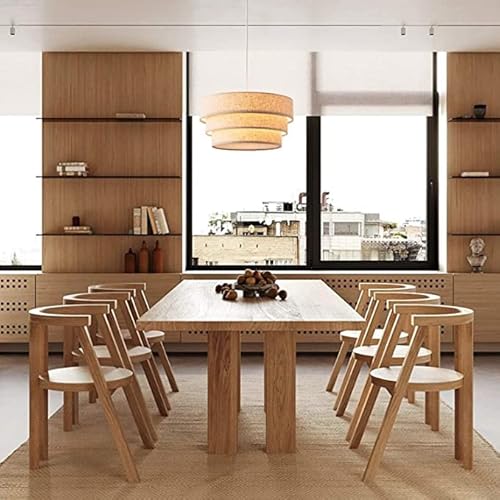 Yifi Deco Modern Pendant Ligh,13.4" Drum Hanging Lamp Fixture With 3-Tier Linen Fabrics Lampshade, Elegant Pendant Lighting For Dining Room, Bedroom, Kitchen Island, Entryway, Hallway #TOP1