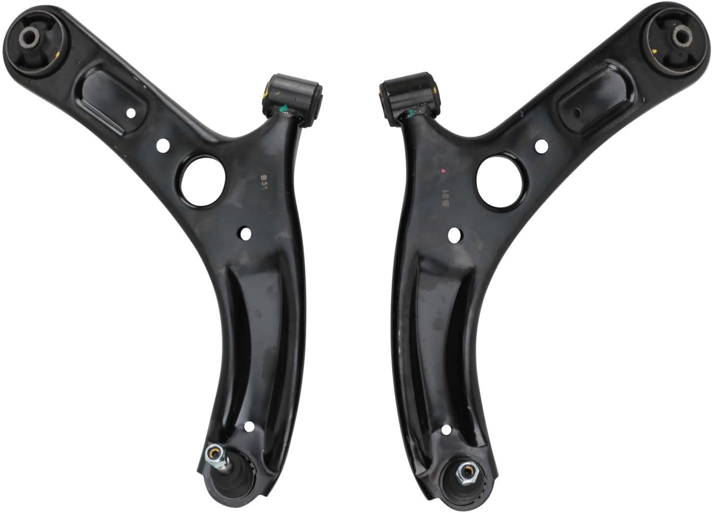 TRQ Front Lower Driver and Passenger Side Control Arm and Ball Joint Set 2 Piece Compatible with 2014-2018 Kia Forte 2014-2018 Forte5 2014-2016 Forte Koup